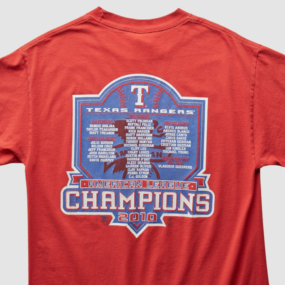 Texas Rangers Majestic 2010 T-Shirt - Red - S by Fanatics Real Vintage T-shirts
