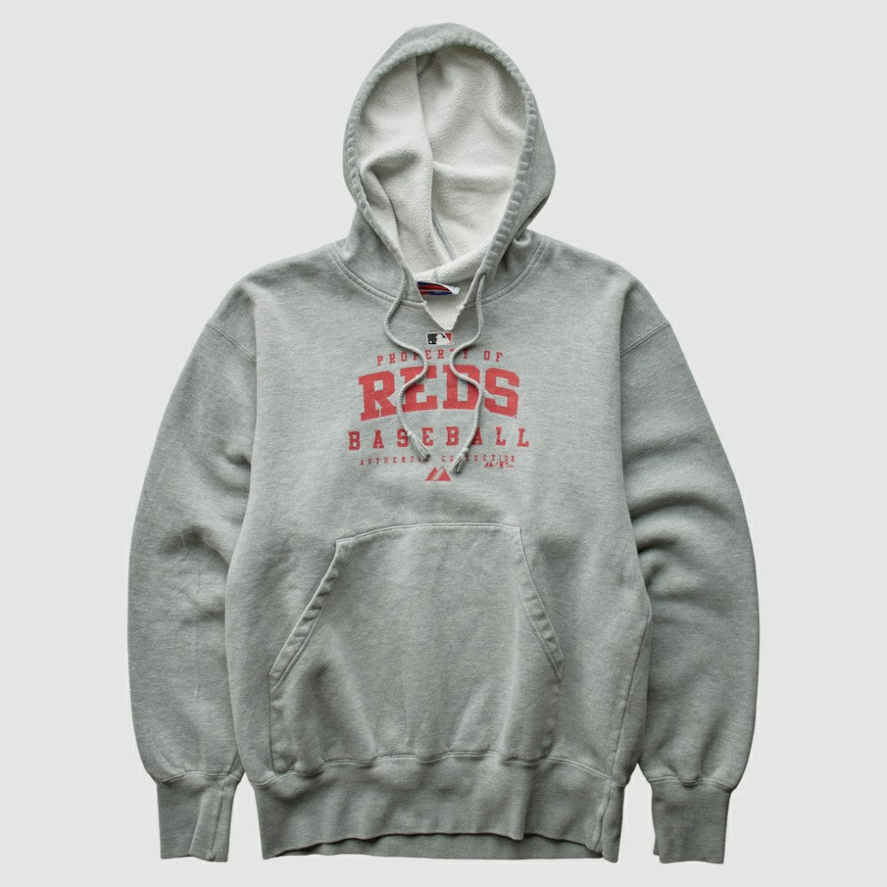 Cincinnati Reds Majestic 2005 Pullover Sweatshirt - Gray - S by Fanatics Real Vintage Pullover