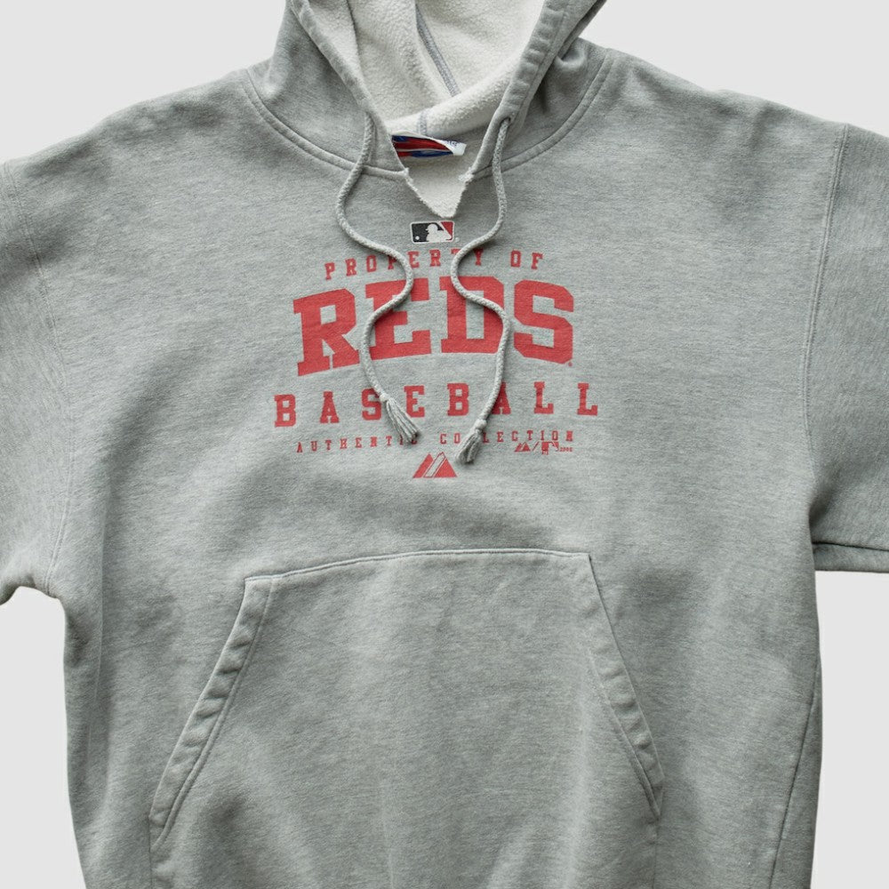 Cincinnati Reds Majestic 2005 Pullover Sweatshirt - Gray - S by Fanatics Real Vintage Pullover