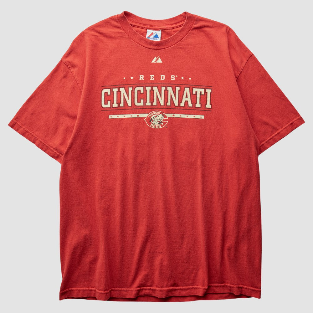 Cincinnati Reds Majestic 2000s T-Shirt - Red - L by Fanatics Real Vintage T-shirts