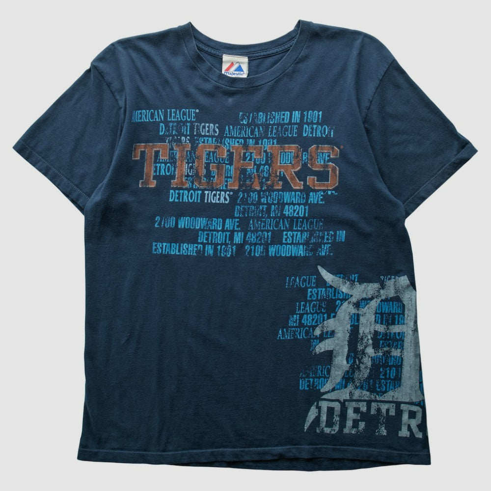 Detroit Tigers Majestic 2000s T-Shirt - Navy - S by Fanatics Real Vintage T-shirts