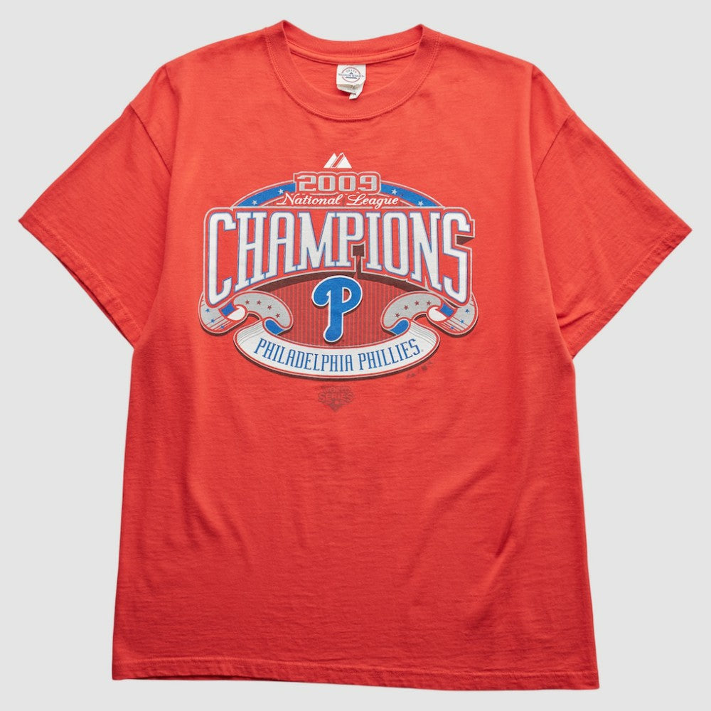 Philadelphia Phillies Majestic 2009 T-Shirt - Red - XL by Fanatics Real Vintage T-shirts