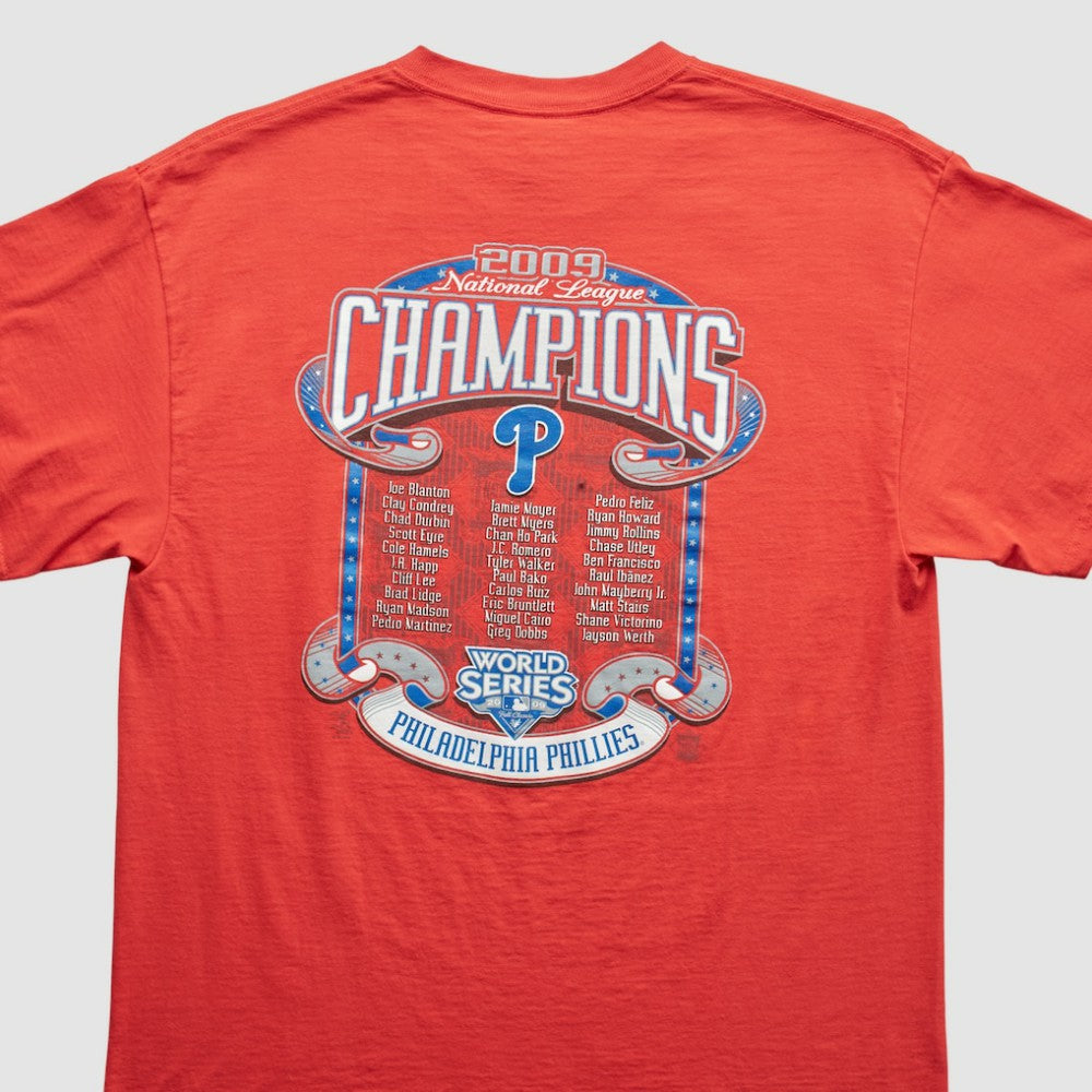 Philadelphia Phillies Majestic 2009 T-Shirt - Red - XL by Fanatics Real Vintage T-shirts
