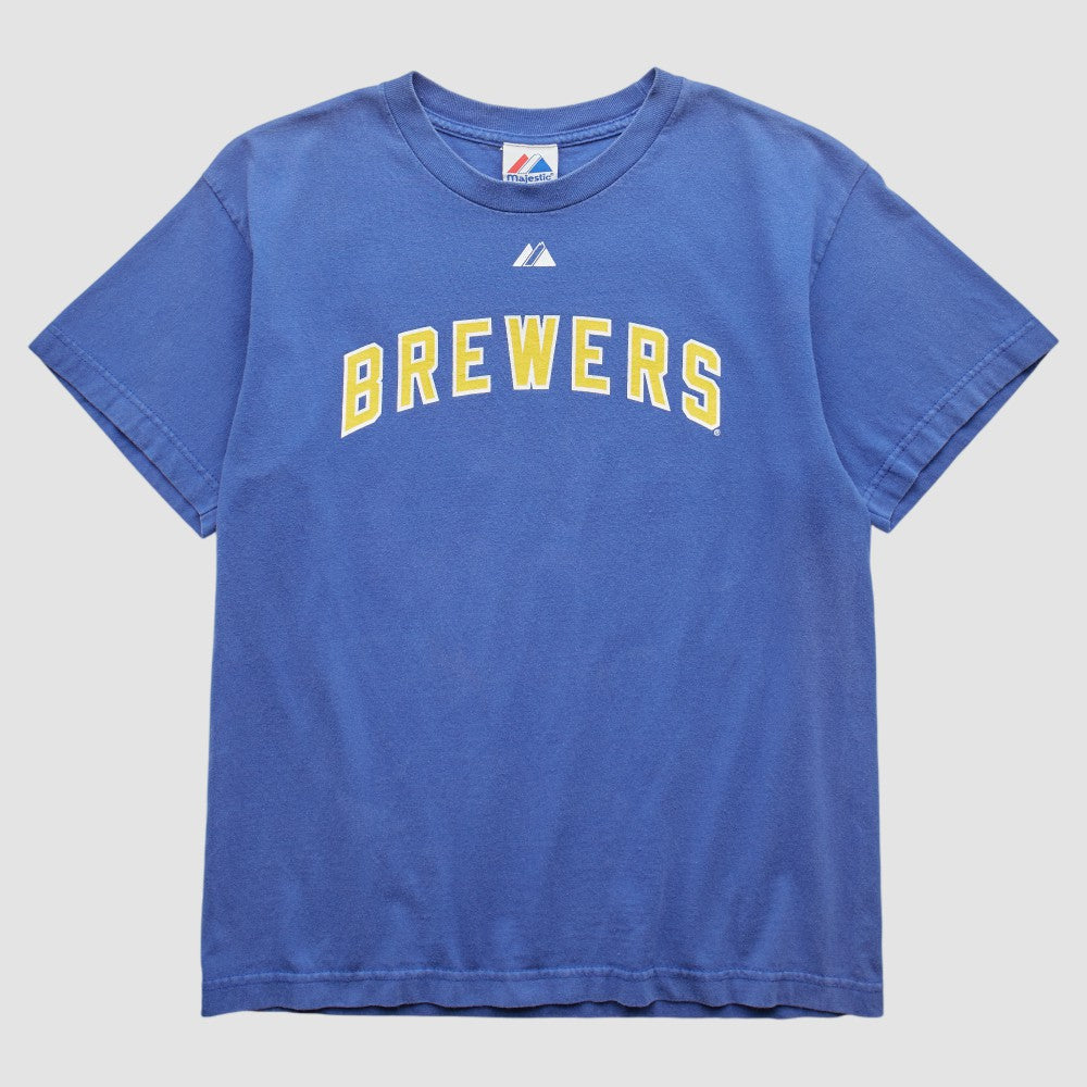 Milwaukee Brewers Majestic 2000s T-Shirt - Blue - XS by Fanatics Real Vintage T-shirts