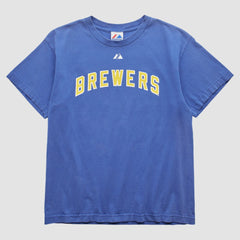 Milwaukee Brewers Majestic 2000s T-Shirt - Blue - XS by Fanatics Real Vintage T-shirts