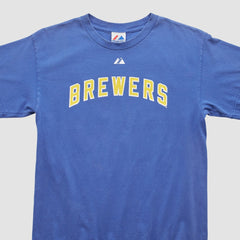 Milwaukee Brewers Majestic 2000s T-Shirt - Blue - XS by Fanatics Real Vintage T-shirts