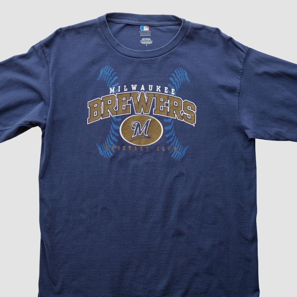 Milwaukee Brewers 2000s T-Shirt - Blue - L by Fanatics Real Vintage T-shirts