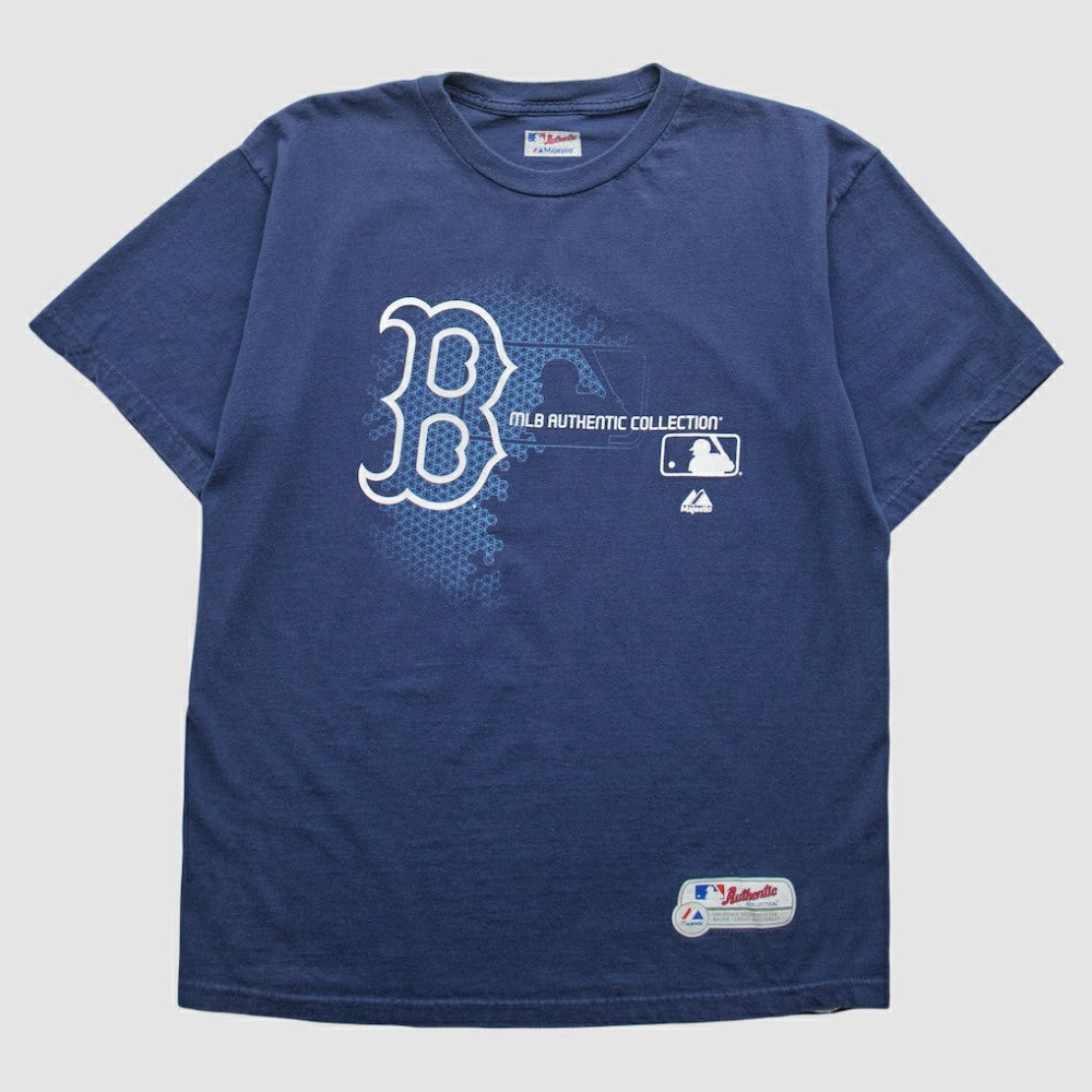 Boston Red Sox Majestic 2000s T-Shirt - Navy - L by Fanatics Real Vintage T-shirts