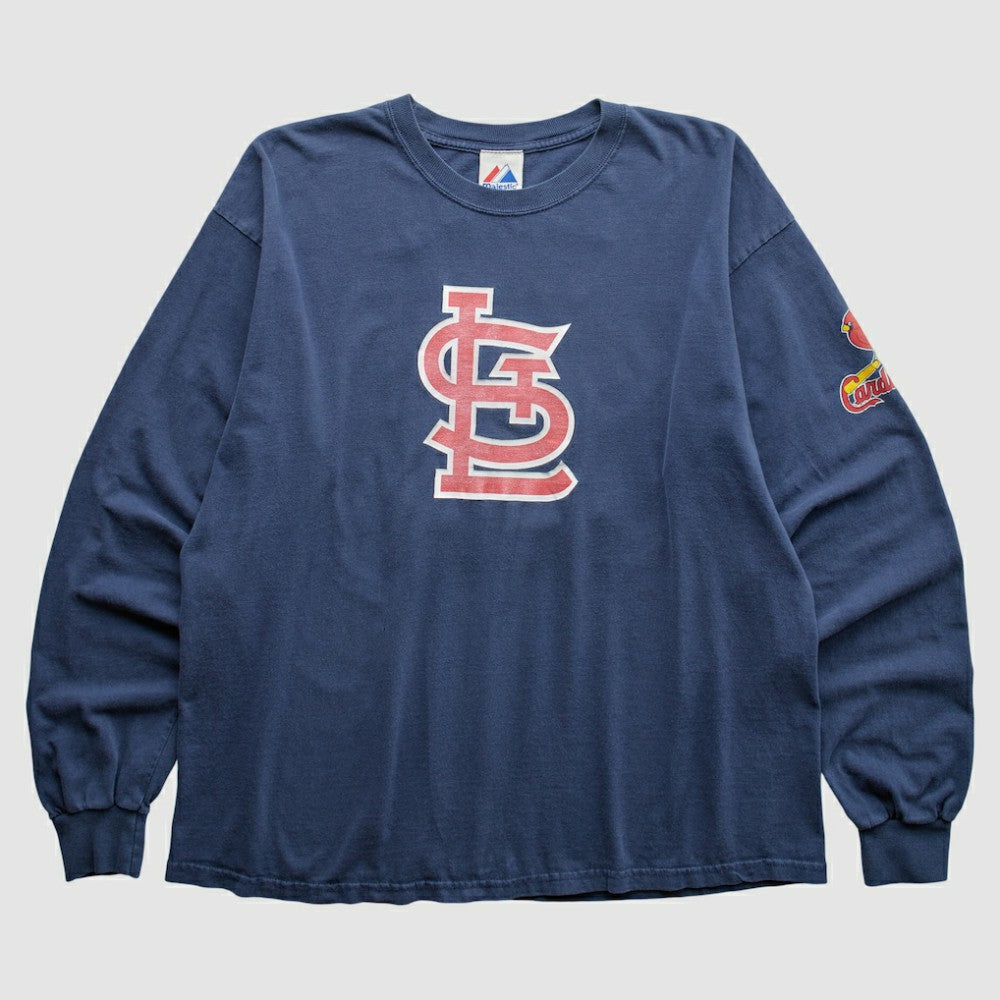 St. Louis Cardinals Majestic 2000s T-Shirt - Navy - XL by Fanatics Real Vintage T-shirts