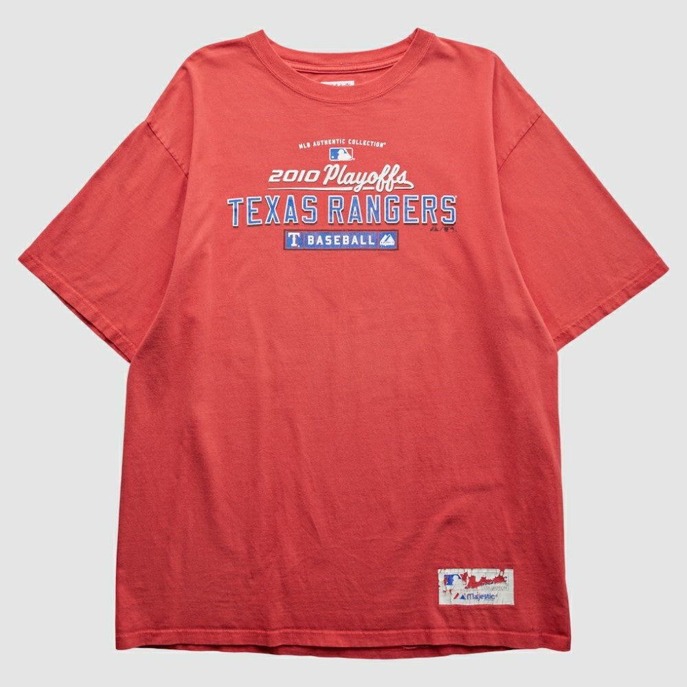 Texas Rangers Majestic 2010 T-Shirt - Red - M by Fanatics Real Vintage T-shirts