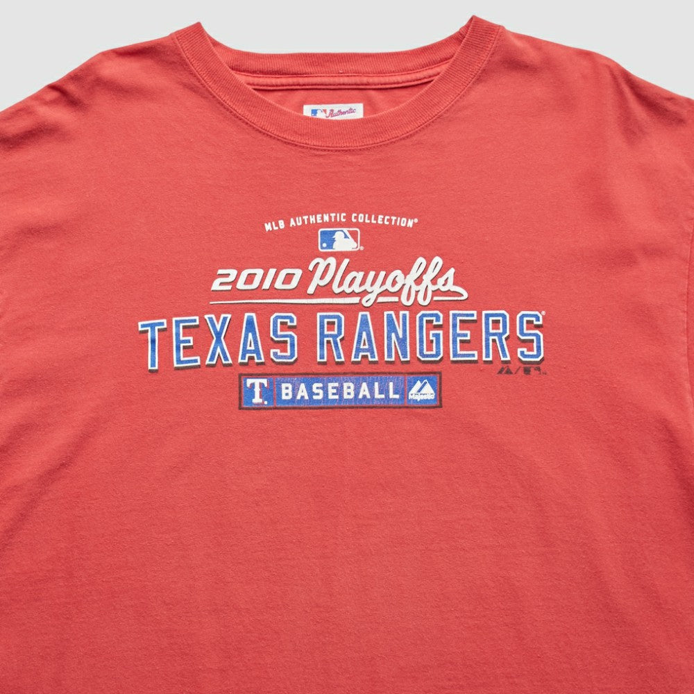 Texas Rangers Majestic 2010 T-Shirt - Red - M by Fanatics Real Vintage T-shirts