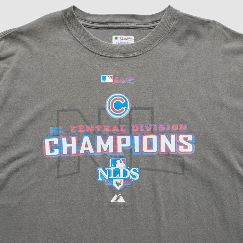 Chicago Cubs Majestic 2008 T-Shirt - Gray - L by Fanatics Real Vintage T-shirts