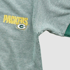 Green Bay Packers Majestic 90s Polo Heather Gray Vintage