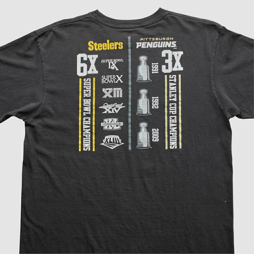 Pittsburgh Steelers Reebok 2009 T-Shirt Black Vintage