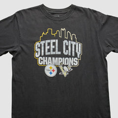 Pittsburgh Steelers Reebok 2009 T-Shirt Black Vintage
