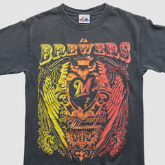 Milwaukee Brewers Majestic 2000s T-Shirt - Black - S by Fanatics Real Vintage T-shirts