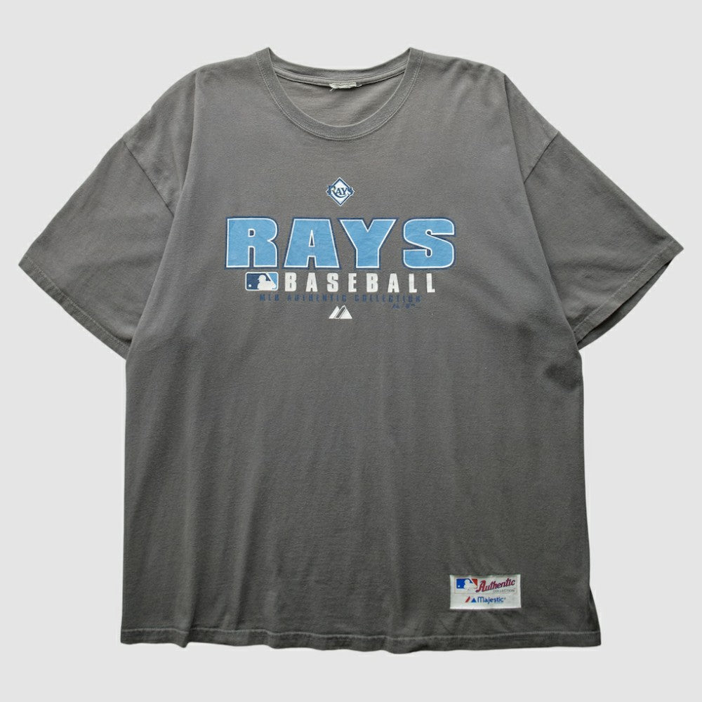 Tampa Bay Rays Majestic 2000s T-Shirt - Gray - XL by Fanatics Real Vintage T-shirts