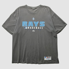 Tampa Bay Rays Majestic 2000s T-Shirt - Gray - XL by Fanatics Real Vintage T-shirts