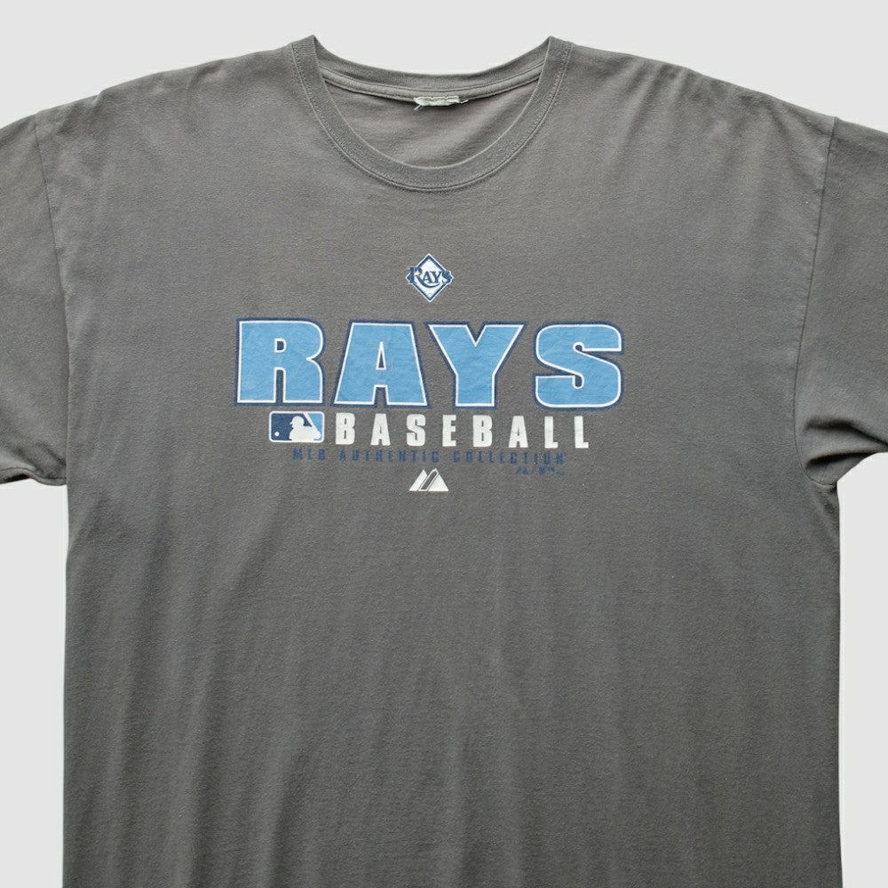 Tampa Bay Rays Majestic 2000s T-Shirt - Gray - XL by Fanatics Real Vintage T-shirts