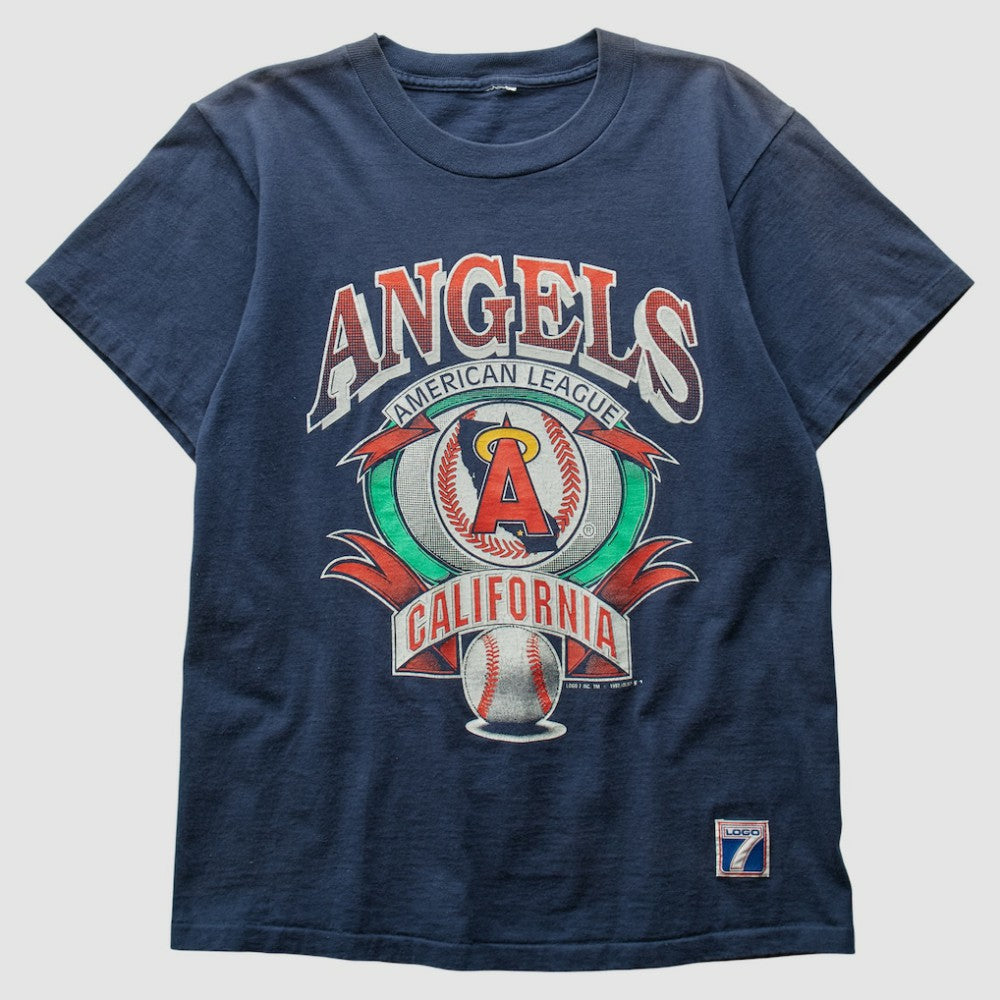 Los Angeles Angels Logo 7 1992 T-Shirt - Navy - S by Fanatics Real Vintage T-shirts