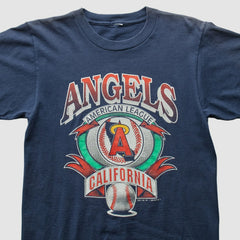 Los Angeles Angels Logo 7 1992 T-Shirt - Navy - S by Fanatics Real Vintage T-shirts