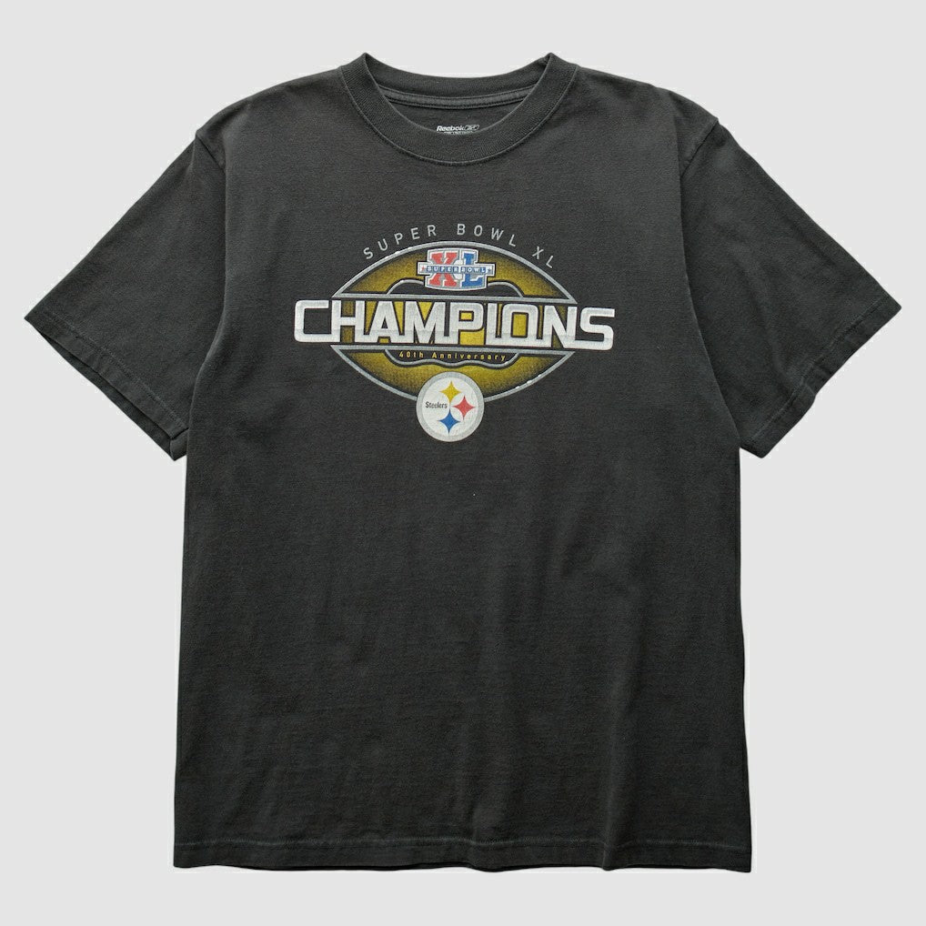 Pittsburgh Steelers Reebok 2006 T-Shirt Black Vintage