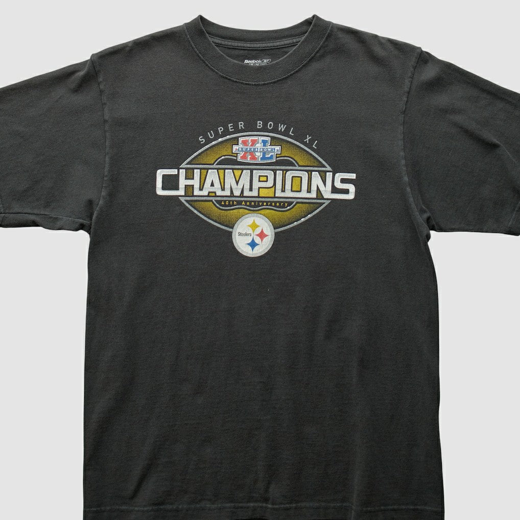 Pittsburgh Steelers Reebok 2006 T-Shirt Black Vintage