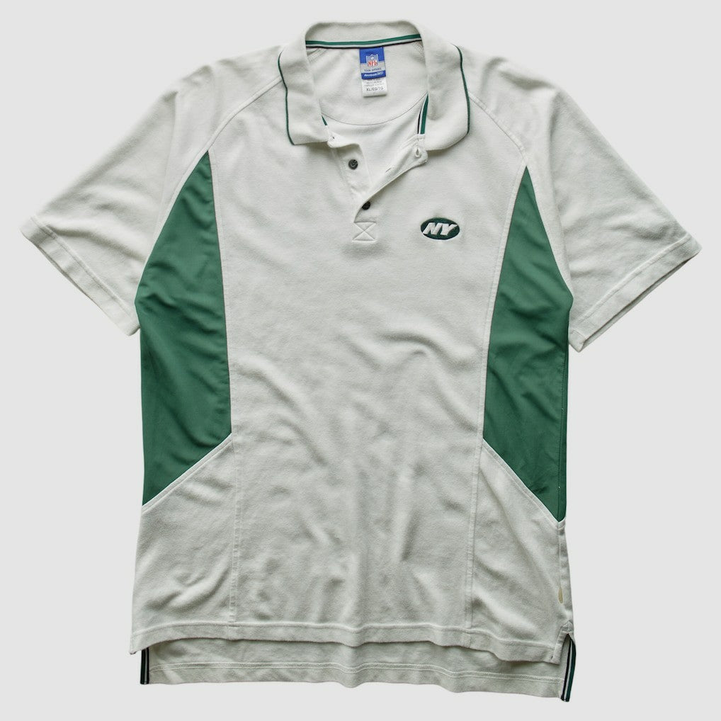 New York Jets Reebok 2000s Polo 3 Buttons T-Shirt White Vintage