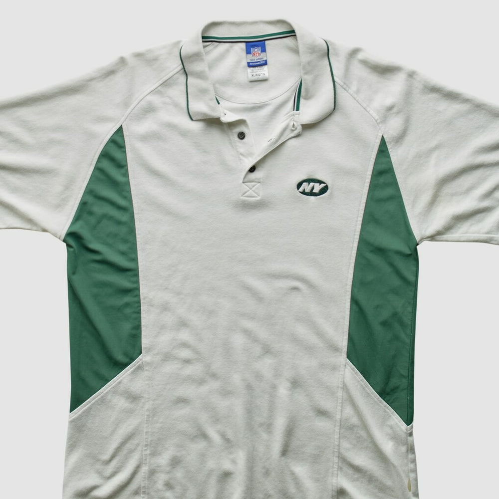 New York Jets Reebok 2000s Polo 3 Buttons T-Shirt White Vintage