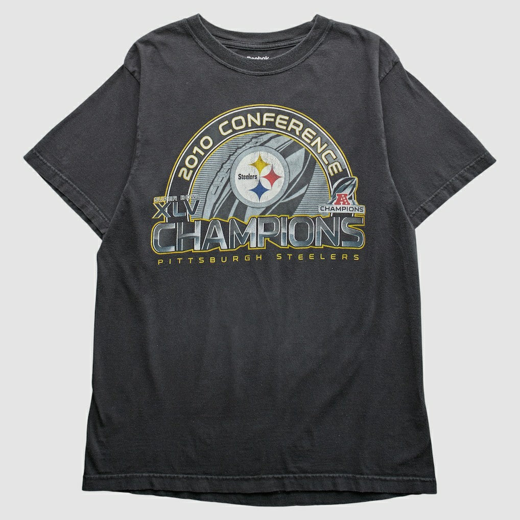 Pittsburgh Steelers Reebok 2010 T-Shirt Black Vintage