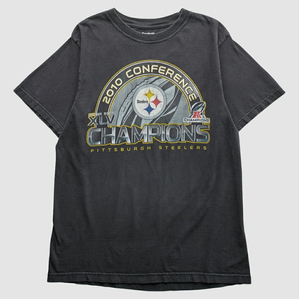 Pittsburgh Steelers Reebok 2010 T-Shirt Black Vintage