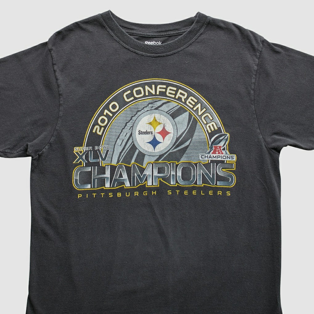 Pittsburgh Steelers Reebok 2010 T-Shirt Black Vintage