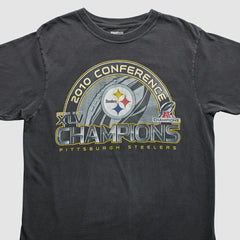 Pittsburgh Steelers Reebok 2010 T-Shirt Black Vintage
