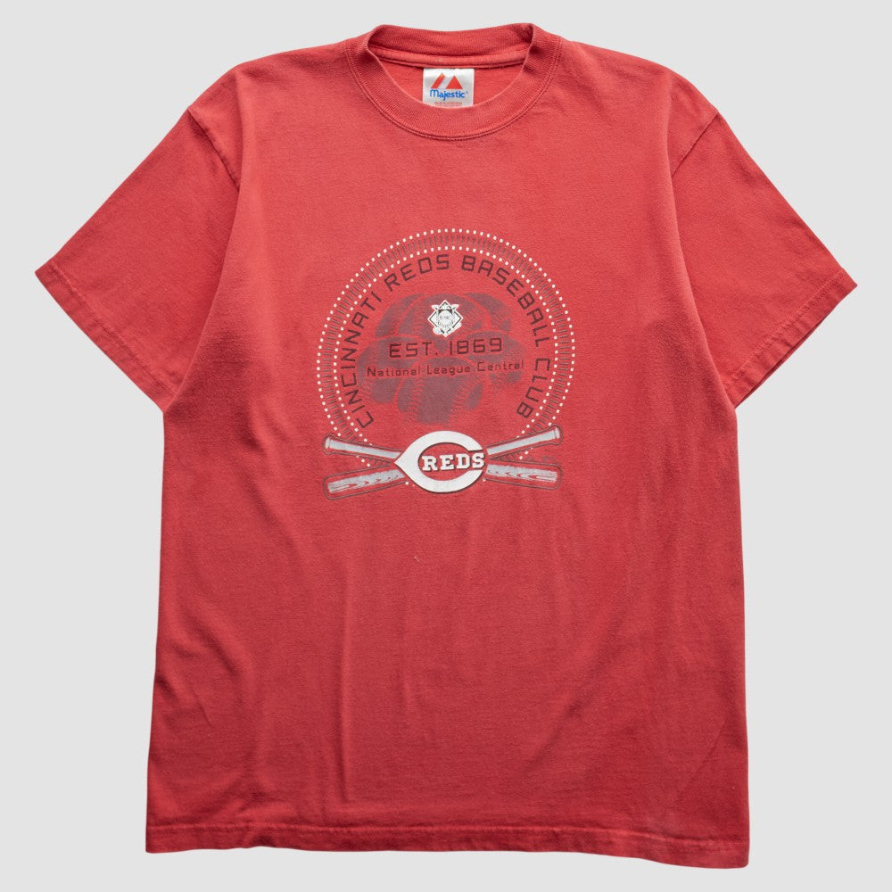 Cincinnati Reds Majestic 2000s T-Shirt - Red - XS by Fanatics Real Vintage T-shirts