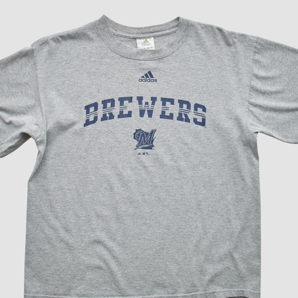 Milwaukee Brewers Adidas 2000s T-Shirt - Gray - M by Fanatics Real Vintage T-shirts