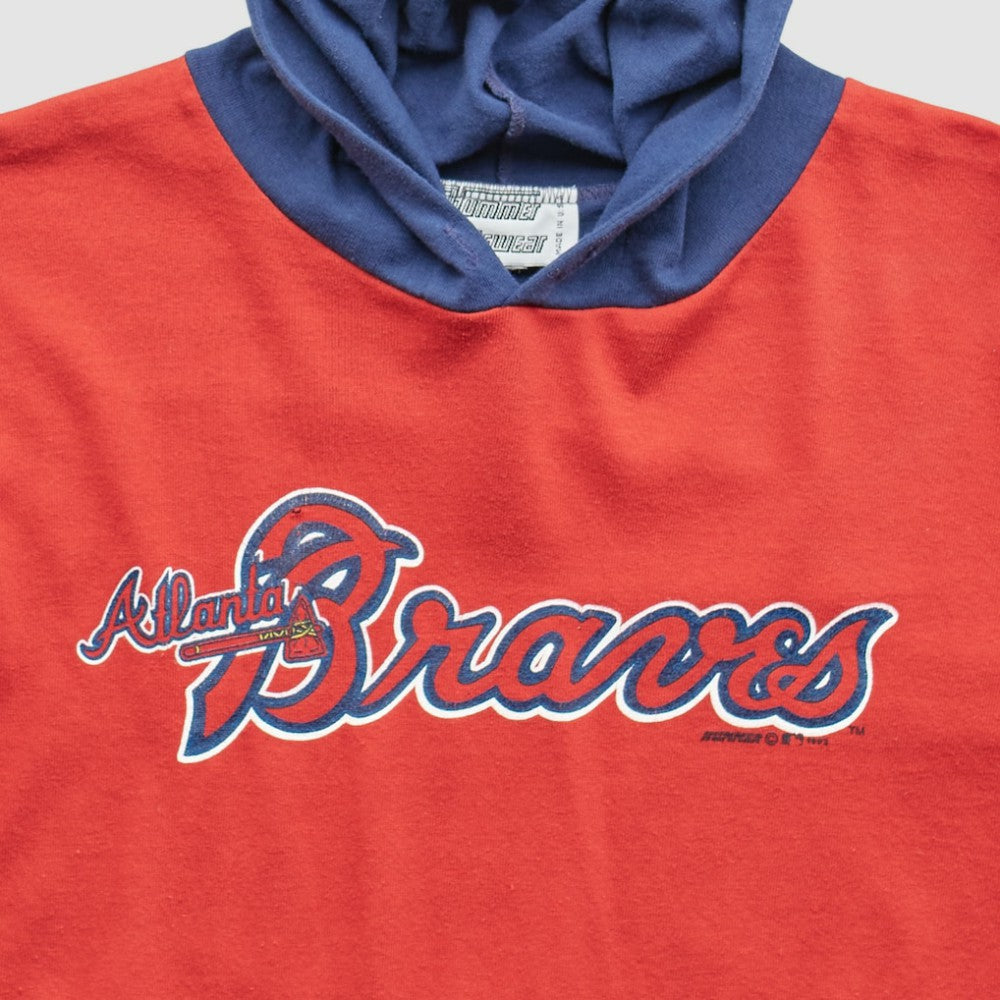 Atlanta Braves 1992 Pullover Sweatshirt - Red - XXS by Fanatics Real Vintage Pullover