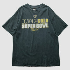 New Orleans Saints Reebok 2009 T-Shirt Black Vintage