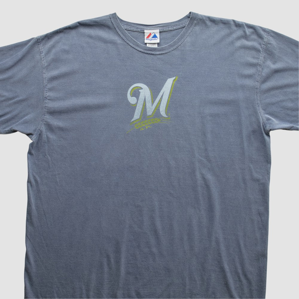 Milwaukee Brewers Majestic 2000s T-Shirt - Blue - 2XL by Fanatics Real Vintage T-shirts