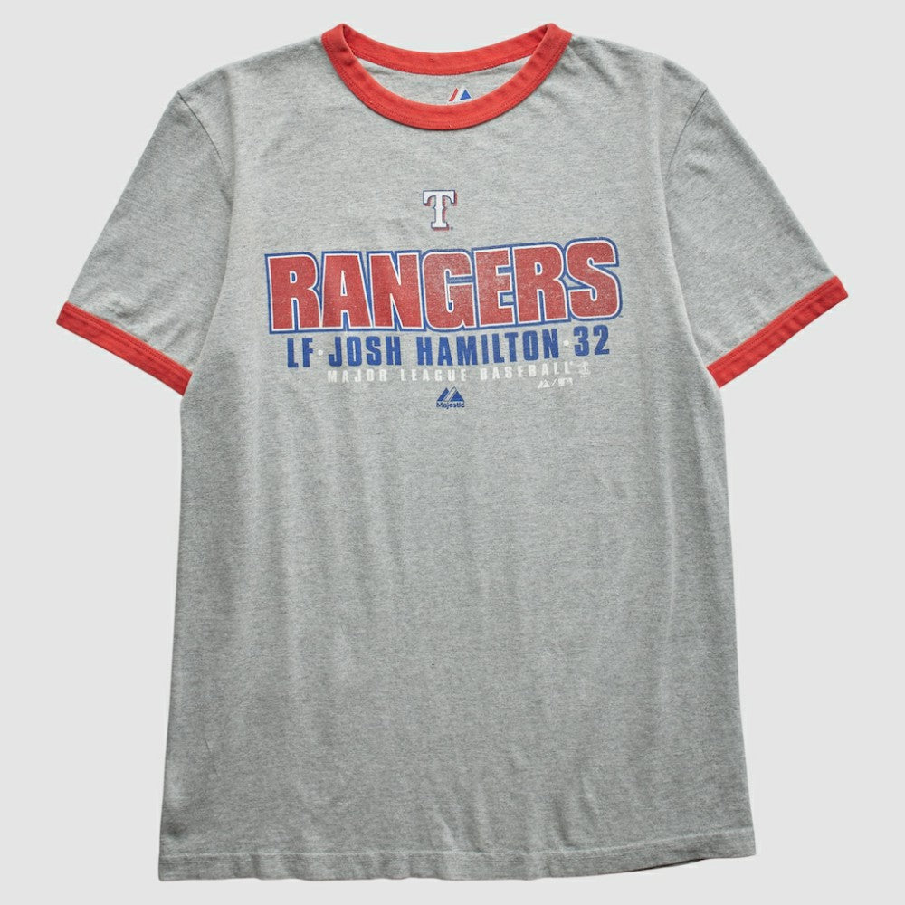 Texas Rangers Majestic 2010 T-Shirt - Heather Gray - M by Fanatics Real Vintage T-shirts