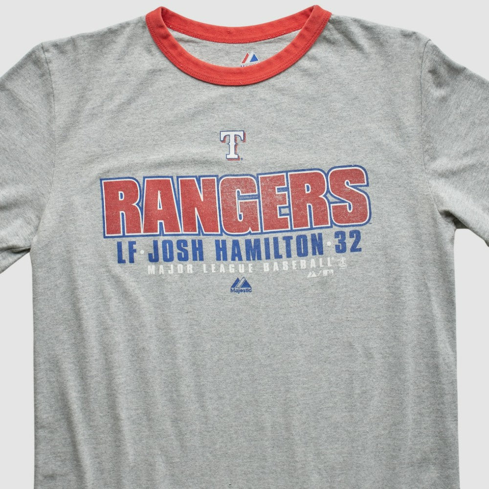 Texas Rangers Majestic 2010 T-Shirt - Heather Gray - M by Fanatics Real Vintage T-shirts