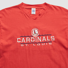 St. Louis Cardinals Logo 7 90s T-Shirt - Red - L by Fanatics Real Vintage T-shirts