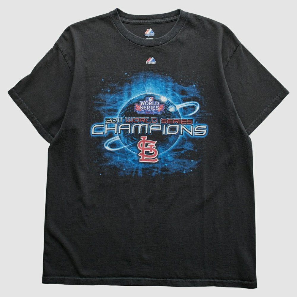 St. Louis Cardinals Majestic 2011 T-Shirt - Black - M by Fanatics Real Vintage T-shirts