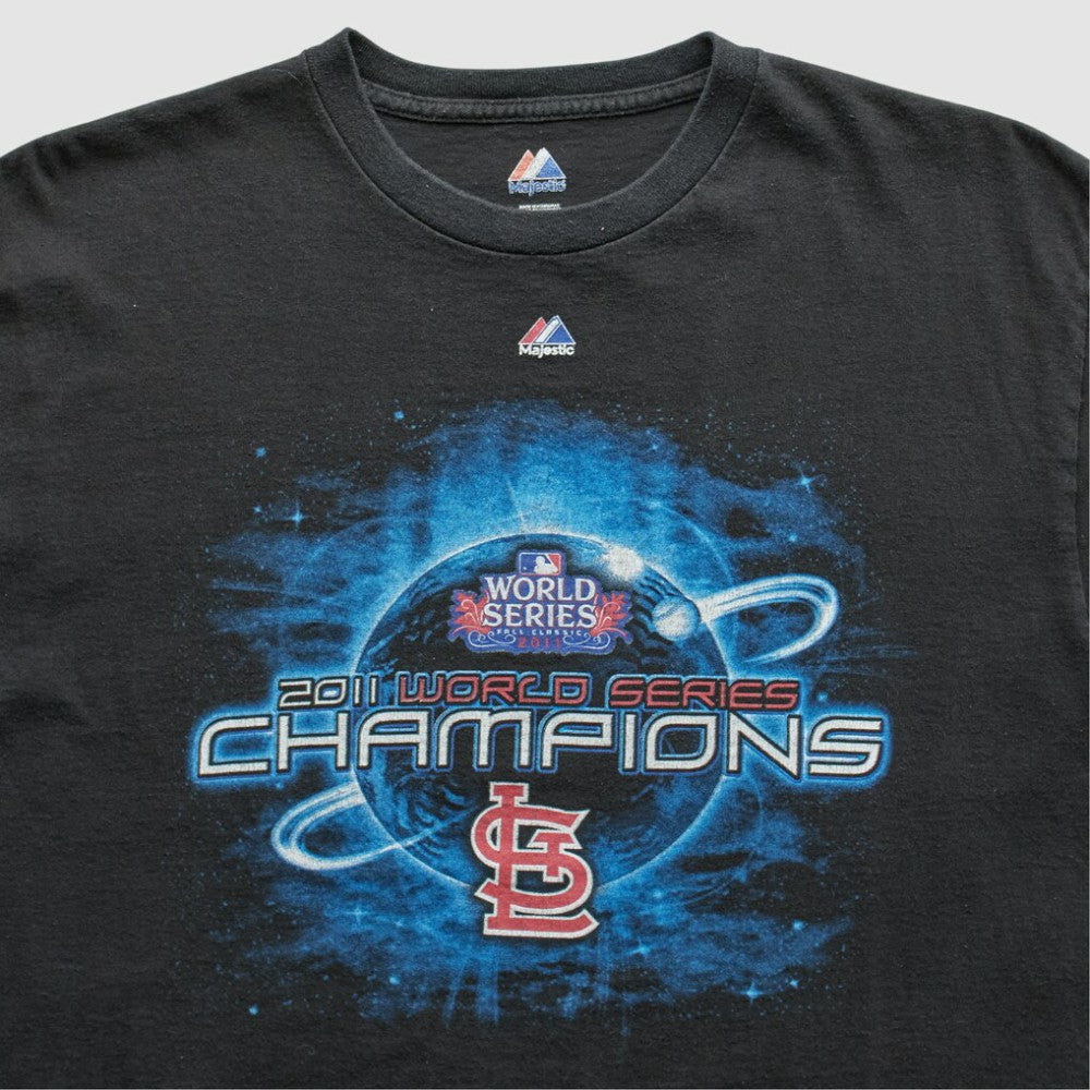 St. Louis Cardinals Majestic 2011 T-Shirt - Black - M by Fanatics Real Vintage T-shirts