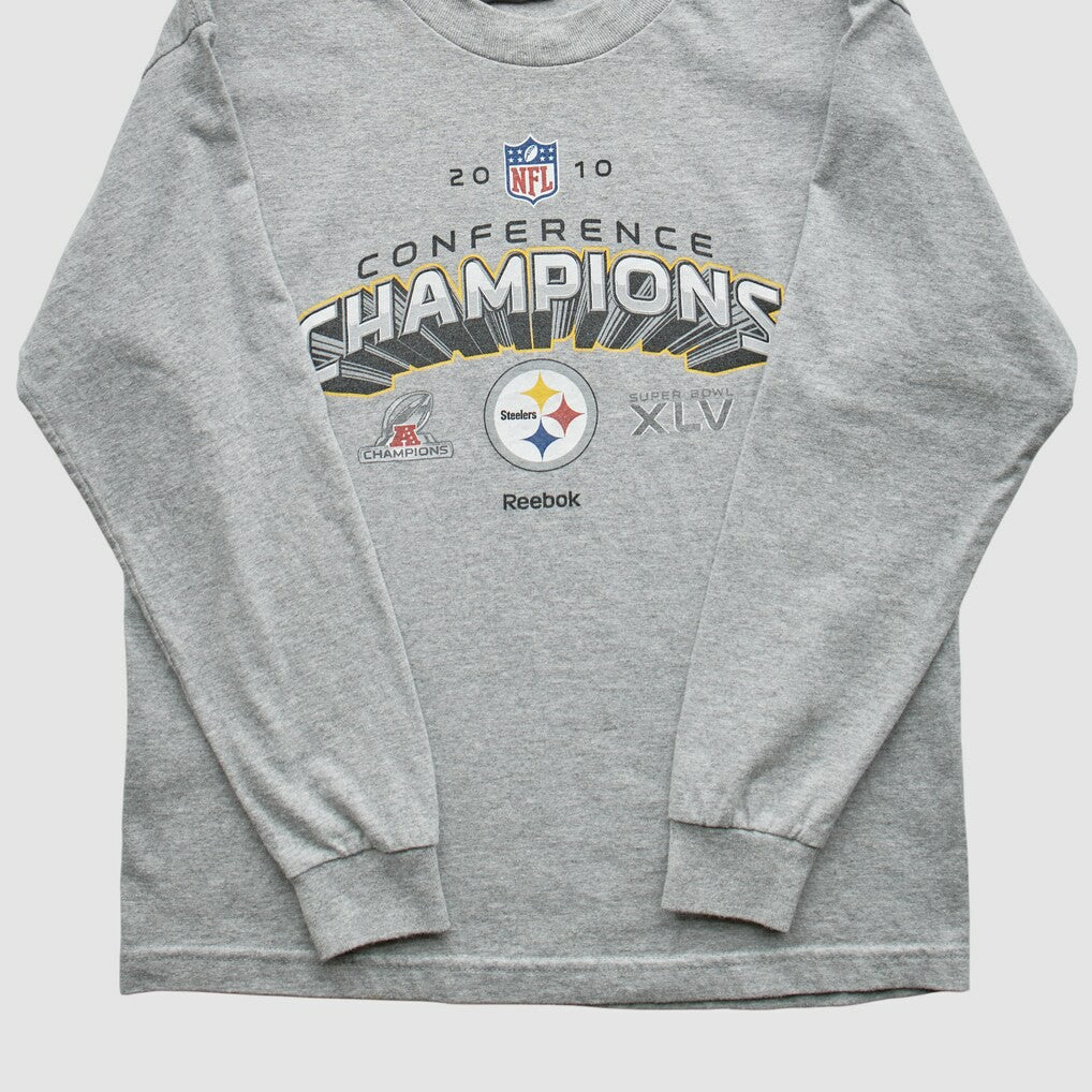 Pittsburgh Steelers Reebok 2010 Sweatshirt Gray Vintage