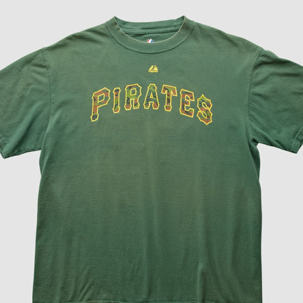 Pittsburgh Pirates Majestic 2000s T-Shirt - Green - L by Fanatics Real Vintage T-shirts