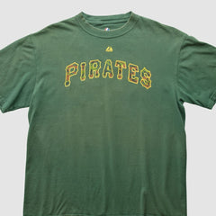 Pittsburgh Pirates Majestic 2000s T-Shirt - Green - L by Fanatics Real Vintage T-shirts