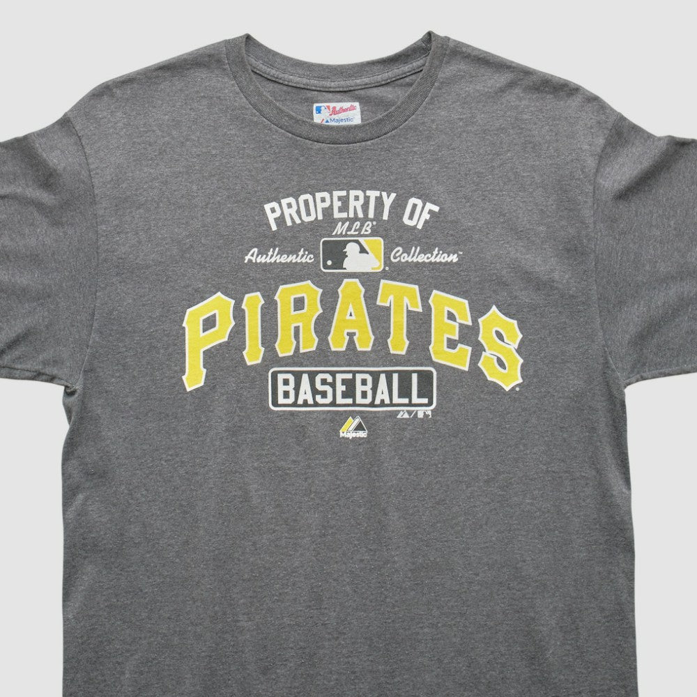 Pittsburgh Pirates Majestic 2000s T-Shirt - Gray - M by Fanatics Real Vintage T-shirts