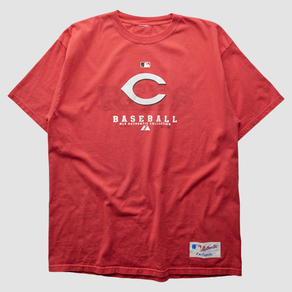 Cincinnati Reds Majestic 2000s T-Shirt - Red - 2XL by Fanatics Real Vintage T-shirts