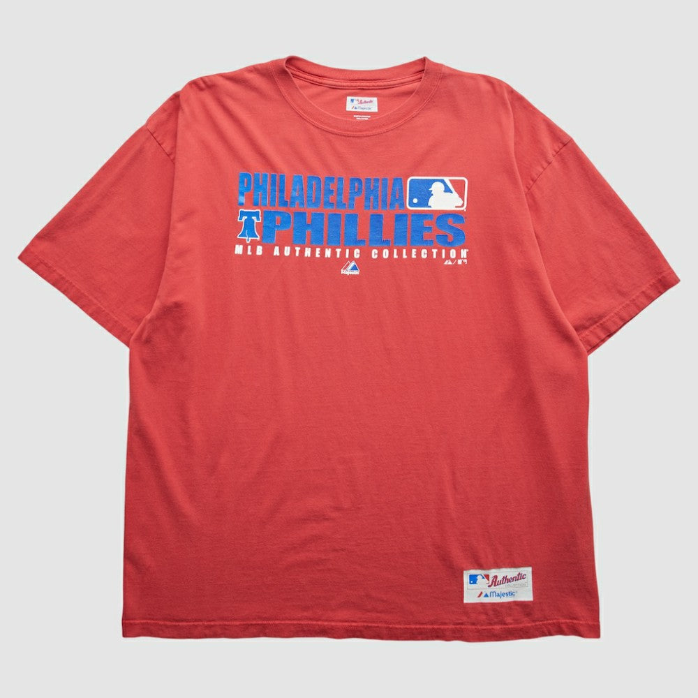 Philadelphia Phillies Majestic 2000s T-Shirt - Red - 2XL by Fanatics Real Vintage T-shirts