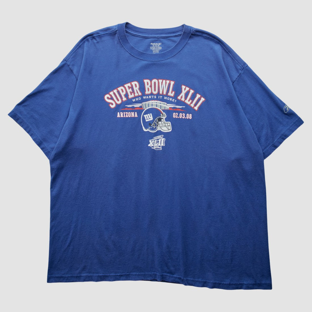 New York Giants Reebok 2008 T-Shirt Blue Vintage